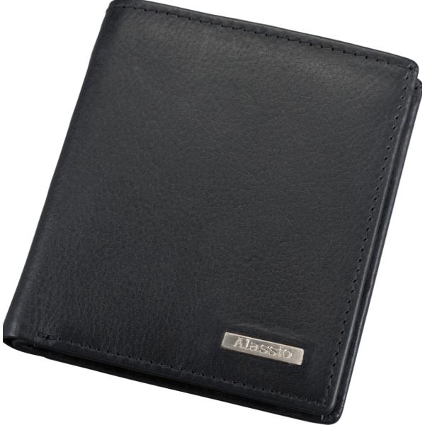 Mini-Geldbörse, Leder, im Hochformat, schwarz Alassio 42302 (4021068423026)