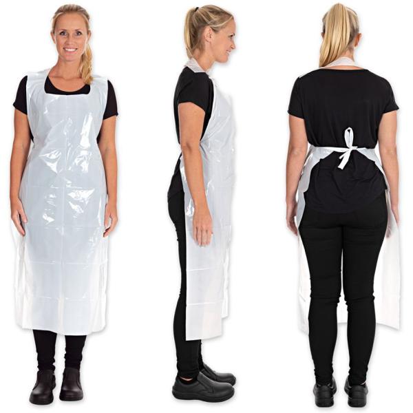 LDPE-Latzschürze, 35 my, glatt, weiß HYGOSTAR 23170 (4015544231717)
