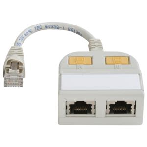 Telegärtner T-Adapter mit Kabelanschluß, Kat.5e 100023150 (4018359227364)