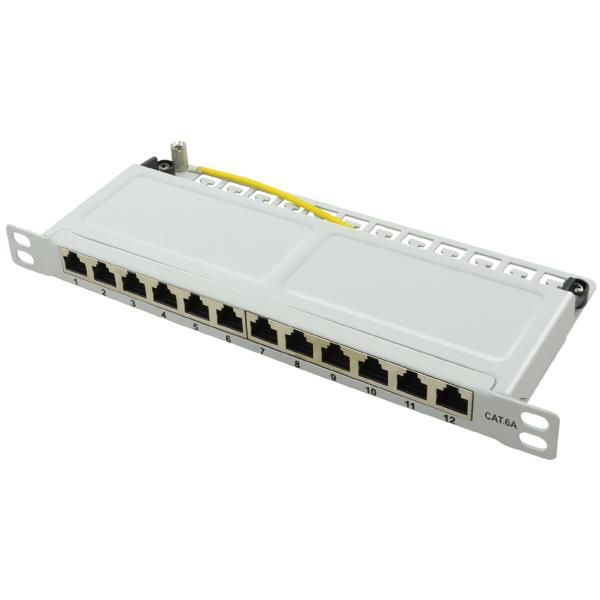 LogiLink 10' Patch Panel Kat.6A, 12 Ports, lichtgrau, 0, 5 HE NP0065 (4052792050523)