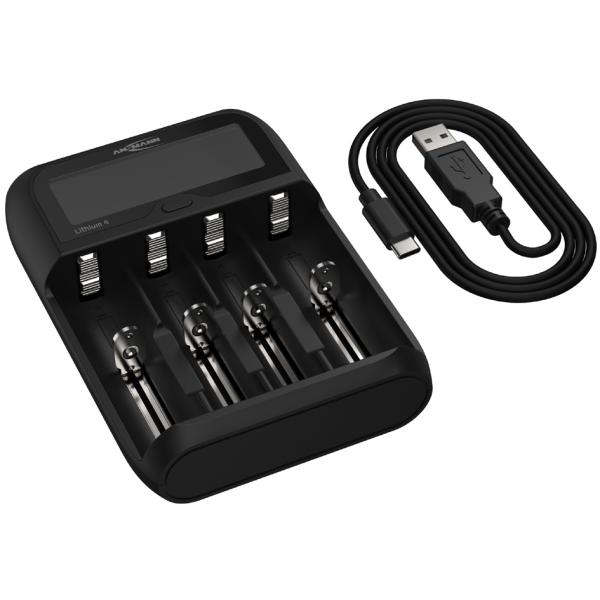 Ladegerät 'Lithium 4', für NiMH & Li-Ion Akkus ANSMANN 1001-0122 (4013674183562)