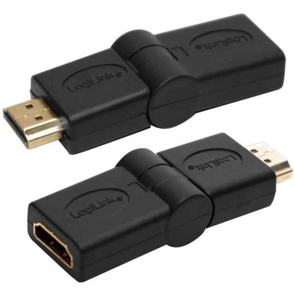 Adapter, HDMI Kupplung - HDMI Stecker, 180 Grad LogiLink AH0011 (4052792008258)