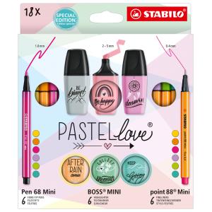 Stifte-Set Pastellove Mini, 18er Etui STABILO 77/5-8-5 (4006381590365)