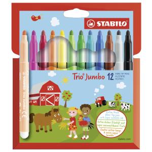 STABILO Filzstifte Trio Jumbo 12 Stück Kartonetui
