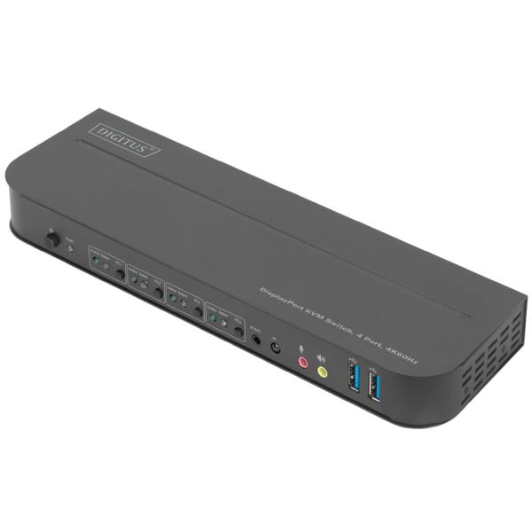 KVM-Switch, 4-Port, 4K60Hz, 4x DP in, 1x DP/ HDMI out DIGITUS DS-12890 (4016032475606)