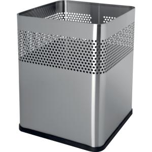 Stahl-Papierkorb 'the dot', 18 Liter, schwarz helit H2515995 (4012086091274)