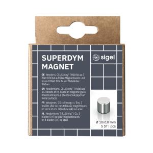 Neodym-Design-Magnete Zylinder 'Strong' C5, 10er Set sigel BA701 (4004360794391)