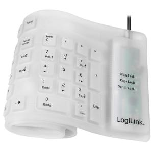 Flexible Silikon-Tastatur, kabelgebunden, schwarz LogiLink ID0019A (4052792038965)