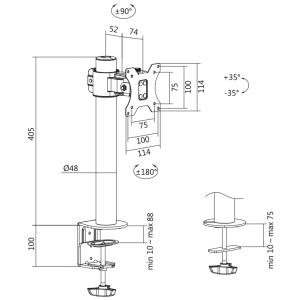 Monitorhalterung für 1 Monitor 17-32', Tischklemme LogiLink BP0103 (4052792060072)