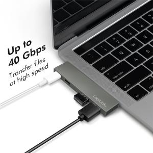 USB 3.2 Gen2x2 Dockingstation, 4-Port, PD, silber LogiLink UA0399 (4052792068924)