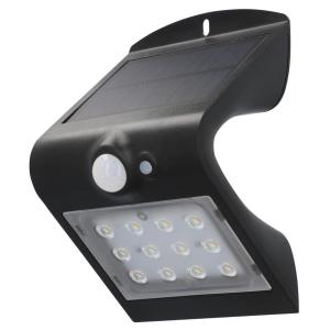 uniTEC Solar-LED-Wandleuchte mit Bewegungsmelder, schwarz 30911 (4008153309113)