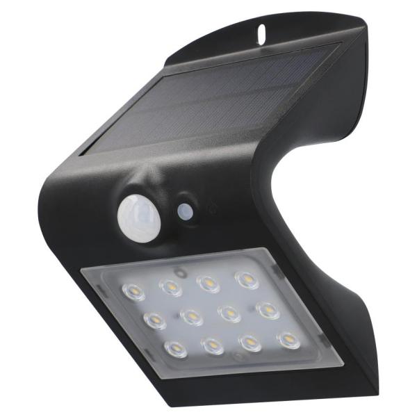 uniTEC Solar-LED-Wandleuchte mit Bewegungsmelder, schwarz 30911 (4008153309113)