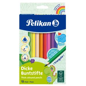 Dreikant-Buntstifte dick, 12er Kartonetui Pelikan 100401616 (4012700724038)