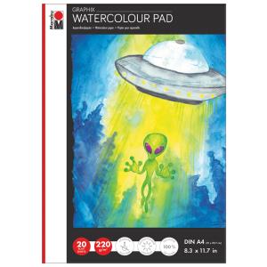 Aquarellpapierblock Aqua Pad GRAPHIX, A4, 220 g/ qm Marabu 1612000000400 (4007751812056)
