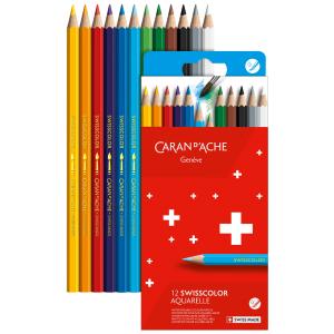 Buntstifte SWISSCOLOR Aquarelle, 12er Kartonetui CARAN D'ACHE 1285.812 (7630002343268)