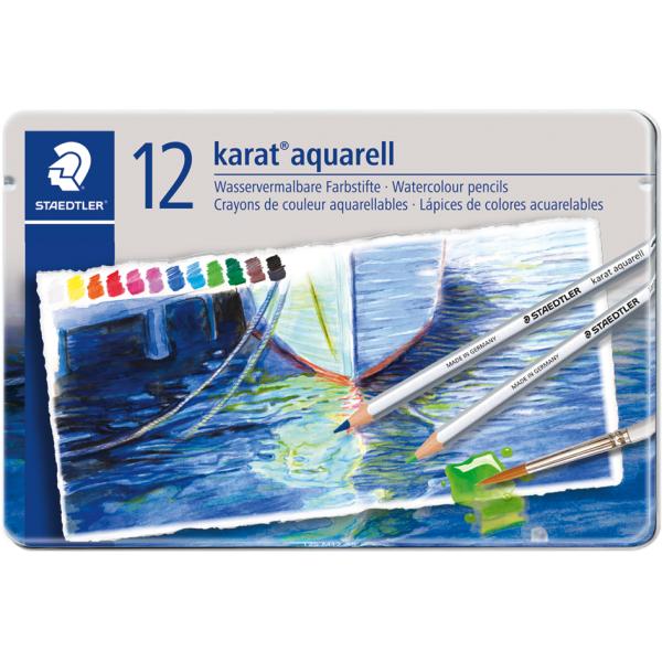Aquarellstift karat 3 mm Metalletui mit 12 Farben sortiert STAEDTLER 125 M12 (4007817125397)