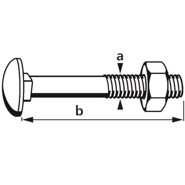 Schlossschraube, Flachrundkopf, M5x30/ 18 mm suki. 6112009 (4032526106436)