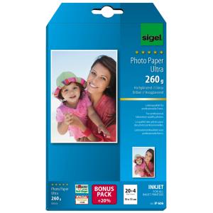 Ultra-Foto-Papier, 10 x 15 cm, hochglänzend, 260 g/ qm sigel IP606 (4004360997440)