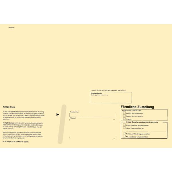 Zustellungsumschlag, DIN lang, mit Fenster, gelb RNK Verlag 2044/100 (4002871204415)