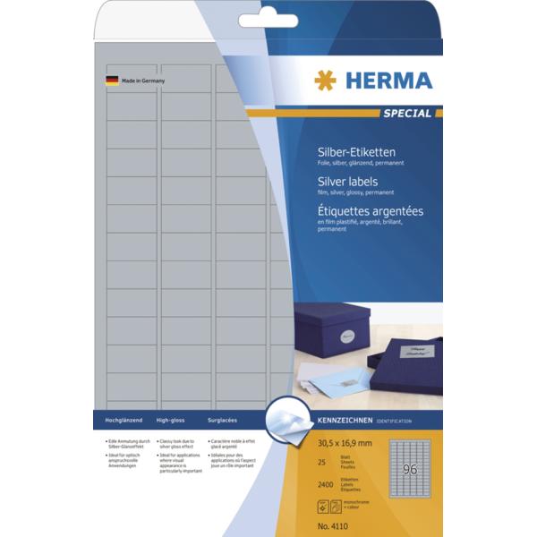 Folien-Etiketten SPECIAL, 99, 1 x 67, 7 mm, silber HERMA 4114 (4008705041140)