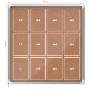 Schaukasten Premium Plus, Kork-Rückwand, 15 x DIN A4 nobo 1915332 (5028252611541)