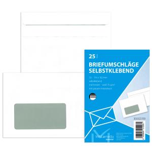 Briefumschläge DIN lang (220x110 mm) mit Fenster selbstklebend 72 g qm 100 Stück MAILMEDIA 30002389 (4003928225421)