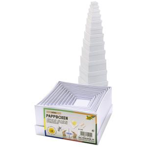 Geschenkboxen 'Eckig', 12 Stück Größen sortiert, weiß folia 3100 (4001868310009)