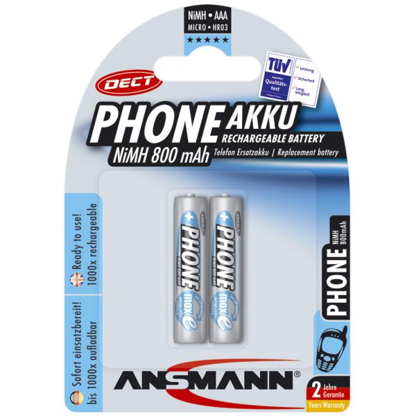 2 Ansmann Akkus Dect Micro Aaa 800 Mah 5035332 (4013674353323)