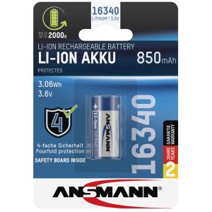 Li-Ion Akku 16340, 3, 6 V, 850 mAh ANSMANN 1300-0017 (4013674183753)