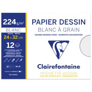 Zeichenpapier 'Blanc a Grain', 240 x 320 mm Clairefontaine 96176C (3329680961768)