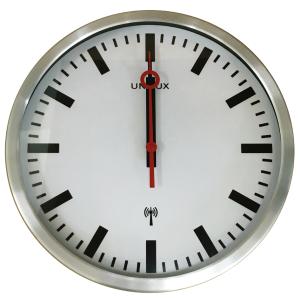 Wanduhr/ Funkuhr STATION, Durchmesser: 350 mm, silber UNiLUX 400124567 (3595560029679)