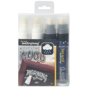 Kreidemarker WATERPROOF LARGE, 4er Etui, weiß Securit SMA820-V4-WT (8719075281390)