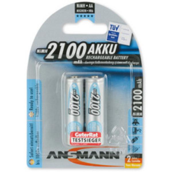 NiMH Akku maxE, Mignon (AA) 2.100 mAh, 2er Blister ANSMANN 5030992 (4013674309924)