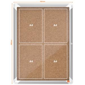 Schaukasten Premium Plus, Kork-Rückwand, 4 x DIN A4 nobo 1902561 (5028252063883)