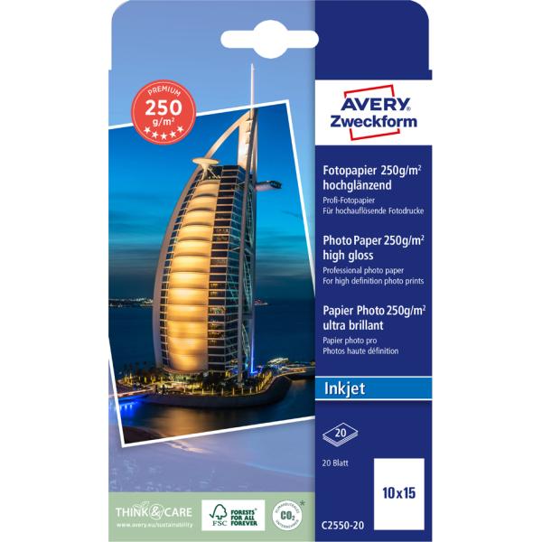 Inkjet Fotopapier PREMIUM, 10 x 15 cm, weiß AVERY Zweckform C2570-50 (4004182064313)
