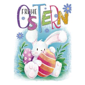 Oster-Grußkarte 'Bunte Eier auf Holzbrett' SUSY CARD 40051659 (4050498326805)