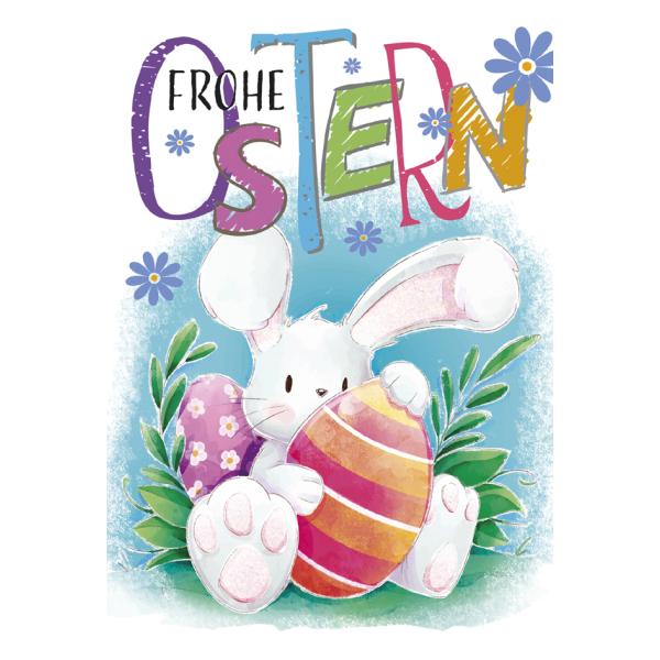 Oster-Grußkarte 'Bunte Eier auf Holzbrett' SUSY CARD 40051659 (4050498326805)