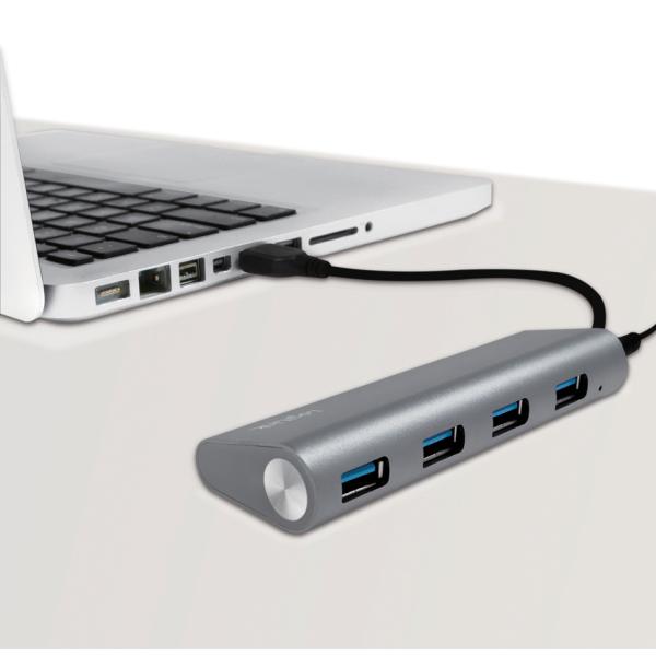 USB 3.0 Hub, 4-Port, Aluminiumgehäuse, grau LogiLink UA0307 (4052792048629)