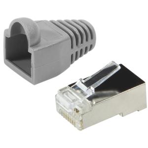 LogiLink RJ45 Stecker, Kat.5e, mit Knickschutztülle, blau MP0014 (4052792004342)