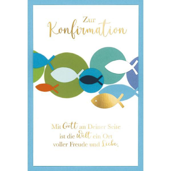 Konfirmationskarte 'Kreise-Fische' SUSY CARD 40051901 (4050498327611)
