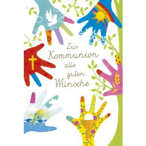 Kommunionskarte 'Bunte Hände' SUSY CARD 40052106 (4050498328243)