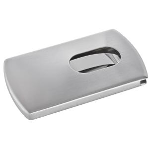 Visitenkarten-Etui 'Snap', Lederoptik, silber/ schwarz sigel VZ121 (4004360833717)