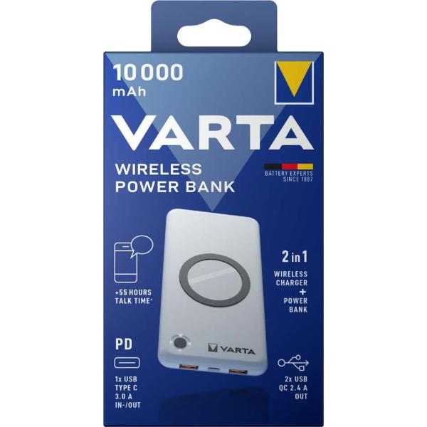 Powerbank 'Wireless', 20.000 mAh, weiß VARTA 57909101111 (4008496056101)