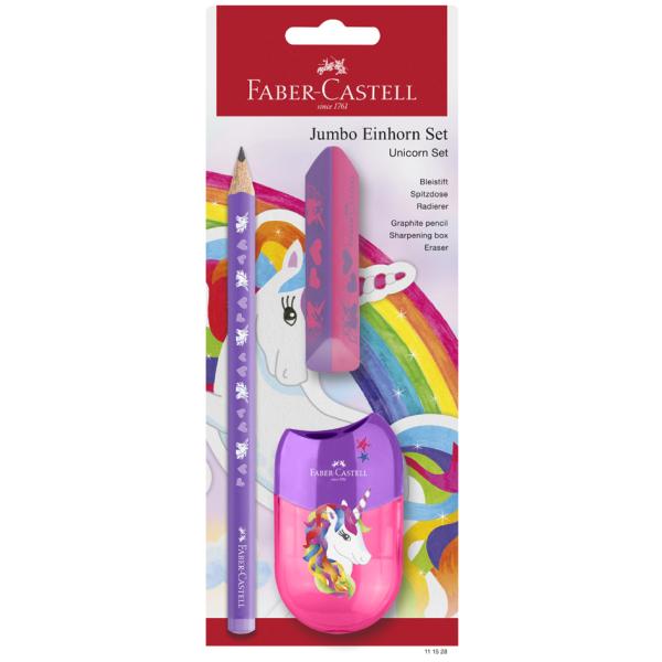 FABER-CASTELL Schreibset Einhorn Jumbo, violett, 3-teilig Faber-Castell 111528 (4005401115281)