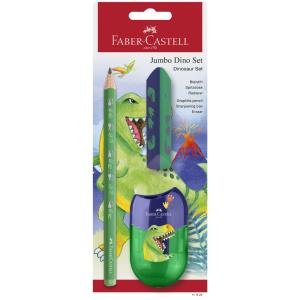 FABER-CASTELL Schreibset Dino Jumbo, grün, 3-teilig Faber-Castell 111529 (4005401115298)