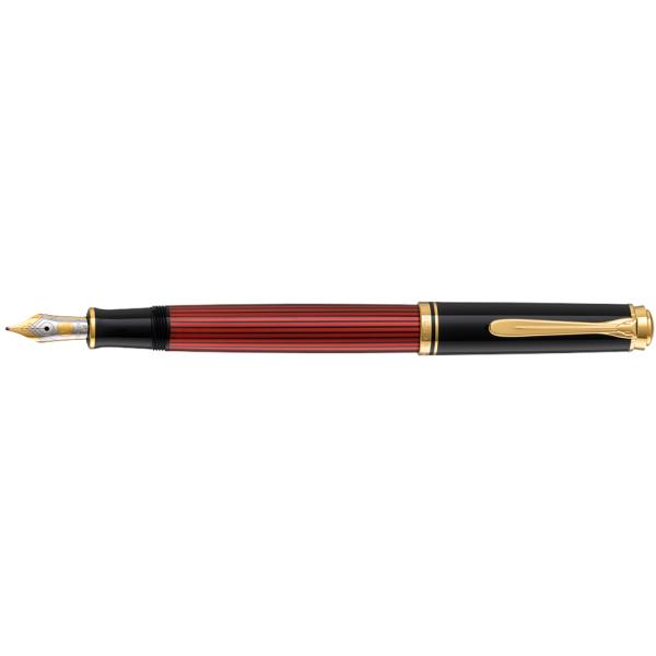 Füllhalter 'Souverän 600', schwarz/ rot, B Pelikan 928663 (4012700928665)