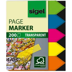 Haftmarker Film Pfeil, 45 x 12 mm, 200 Blatt sigel HN613 (4004360972607)