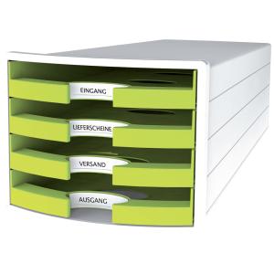 Schubladenbox IMPULS 2.0, 4 offene Schübe, weiß/ lemon HAN 1013-50 (4012473101852)