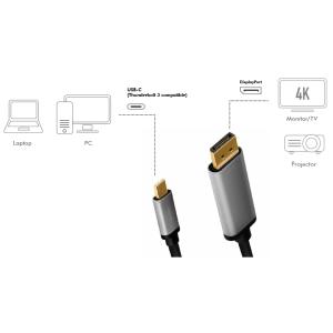 USB Kabel, USB-C - DisplayPort Stecker, 1, 8 m LogiLink CUA0100 (4052792062205)