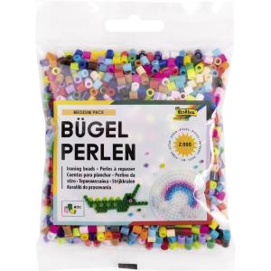 Bügelperlen, farbig sortiert, 2.000 Stück, Beutel folia 73209 (4001868099829)
